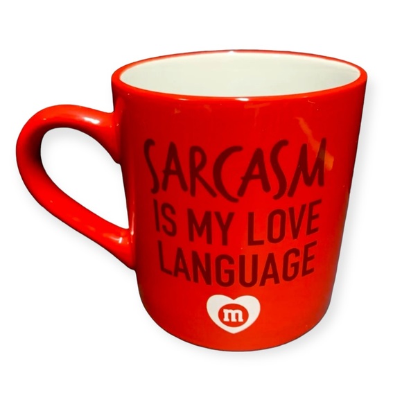 Mars Frankford Candy LLC M&M Coffee Mug Cup Red "Sarcasm Is My Love Language" - Picture 2 of 9